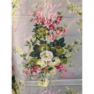 Floral Everglaze Chintz Polished Fabric Everfast Pink Green Gray 6 yards READ